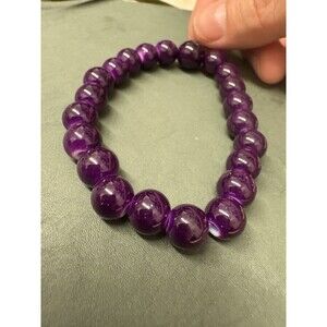 Vintage Y2K Healing Bead Bracelet Purple Amethyst 90s NWT Aged Packaging